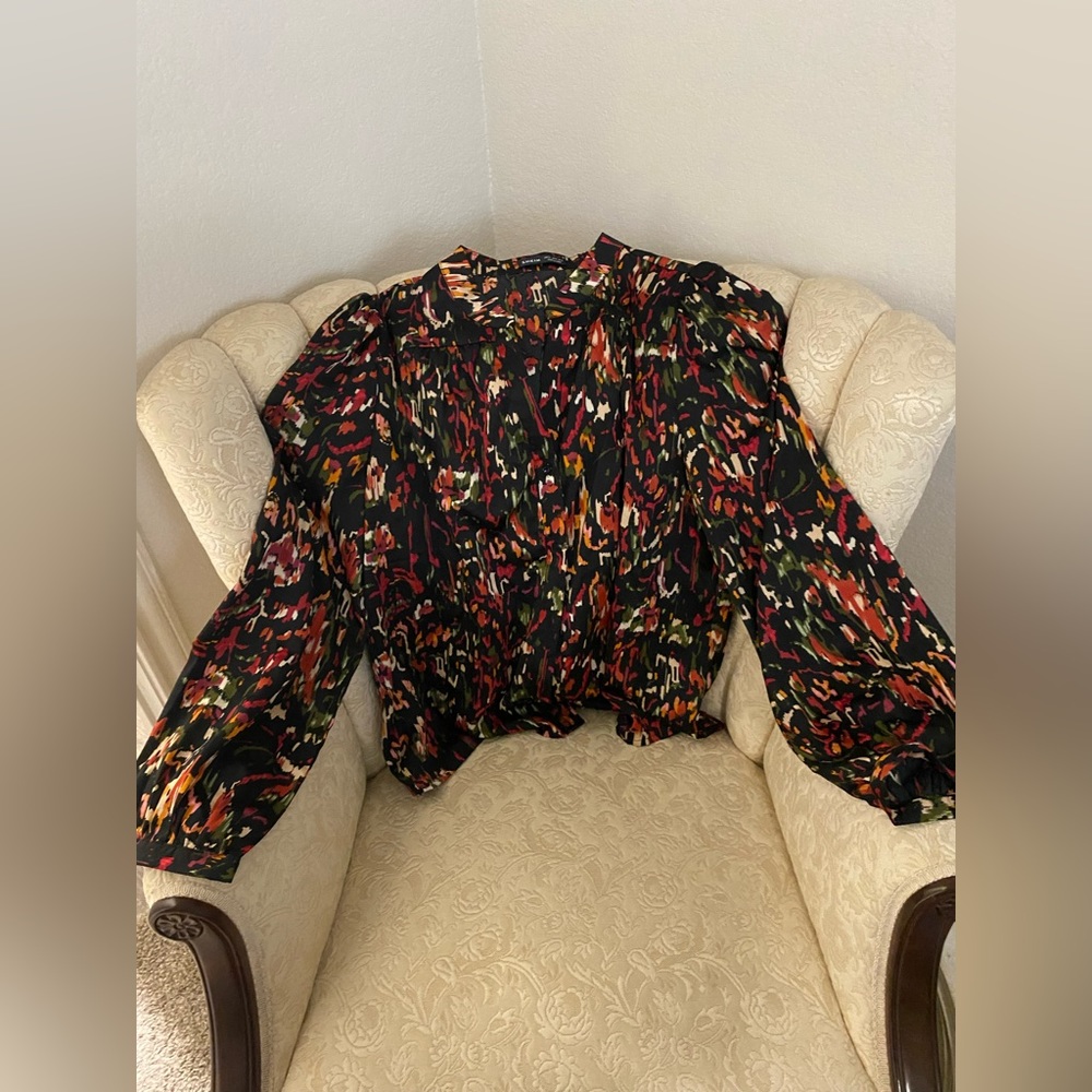 Shein multi color button up blouse
